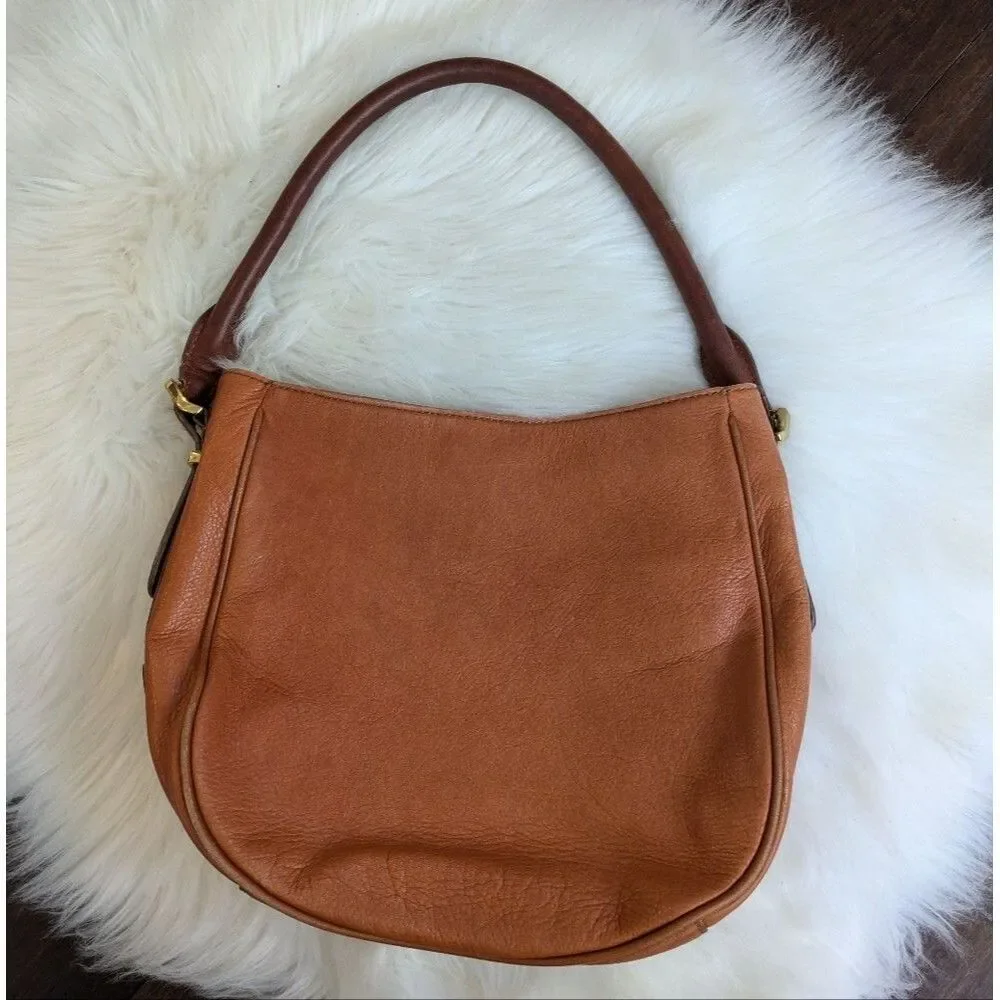 J. Crew Teddy Teddie Hobo Shoulder Bag Brown Leather